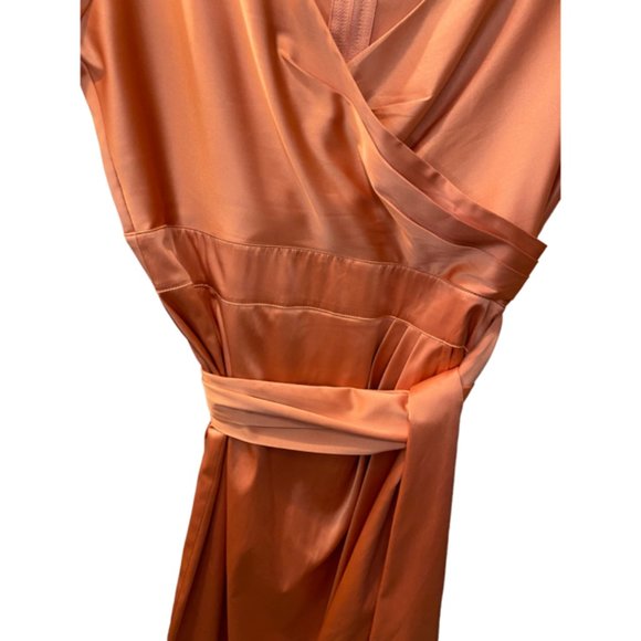 Pinup Couture Ava Midi Wiggle In Peach Pink Cocktail Dress sz XL - Picture 5 of 9